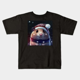 Cute Christmas Hamster Kids T-Shirt